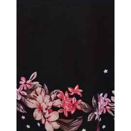 Women'S Plus Size Floral Print V-Neck Mini Dress - Casual Colorblock Design with Short Sleeves, Stretchy Polyester Blend, Perfect for Spring & Summer Outings, Floral Print Dress