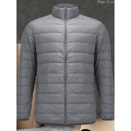 Men's & Women's Unisex Winter Jacket with Hood & Fill - Lightweight Windproof Outer/Inner Storage Pockets, Collar, Front/Back Zipper - Large Size Winter Coat for Cold Weather (Machine Washable) - Casual Outerwear for both sexes