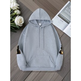 Plus Size Women'S Oversized Hoodie with Whimsical Cat & Coffee Print - Lightweight Pullover, with Golden Lettering & Cat Design, Kangaroo Pocket & Drawstring Hood, Machine Washable Casual Sweatshirt for Casual Attire, Cozy All-Season (Cat Lovers Gif