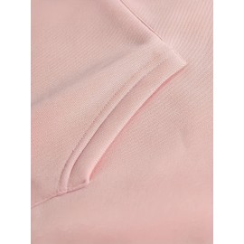 Women's Pink Oversized Hoodie with Pickle Print & Cucumber Dill Pickles Lettering - Cute Casual Sweatshirt, Kangaroo Pocket, Drawstring Hood, All-Season Loose Fit (Machine Washable) - Pickles-Themed Outfit