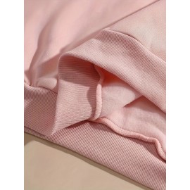 Women's Pink Oversized Hoodie with Pickle Print & Cucumber Dill Pickles Lettering - Cute Casual Sweatshirt, Kangaroo Pocket, Drawstring Hood, All-Season Loose Fit (Machine Washable) - Pickles-Themed Outfit