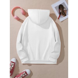 Women'S Cute Green Dinosaur & Heart Print Hoodie - Soft Long Sleeve Sweatshirt with Drawstring Hood, Cozy Casual Pullover for Autumn Winter, Cute Dinosaur Pocket Design, Regular Fit Casual Attire (Pastel Colors Available)