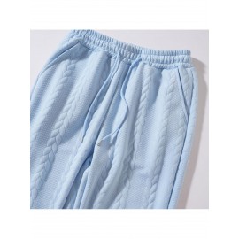 Men Casual Fashion Solid High Neck Knit Long Sleeved Warm Set Stand Collar Tops