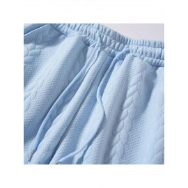 Men Casual Fashion Solid High Neck Knit Long Sleeved Warm Set Stand Collar Tops