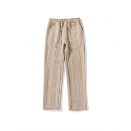 Men Casual Fashion Solid High Neck Knit Long Sleeved Warm Set Stand Collar Tops