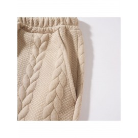 Men Casual Fashion Solid High Neck Knit Long Sleeved Warm Set Stand Collar Tops