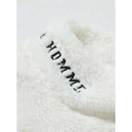 Men's Warm Hoodie Jacket - Loose Fit Stackable Neck Lettering & Embellished Loose-Fit Base Layer Coat Suitable for Spring/Fall - American Brand Casual Outerwear for Cold Weather (Hand Washable)