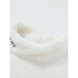 Men's Warm Hoodie Jacket - Loose Fit Stackable Neck Lettering & Embellished Loose-Fit Base Layer Coat Suitable for Spring/Fall - American Brand Casual Outerwear for Cold Weather (Hand Washable)