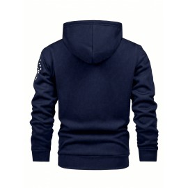 Men's Simple Printed Jacket, Everyday Coat, Seasonal Fashion, Stylish Outerwear, Trendy Coat, Warm Material, Lightweight Jacket, Printed Outerwear, Men's Fashion