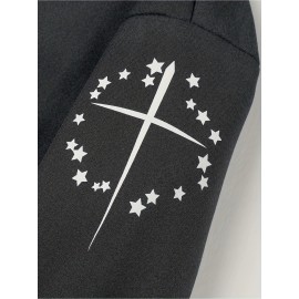 Men's Simple Printed Jacket, Everyday Coat, Seasonal Fashion, Stylish Outerwear, Trendy Coat, Warm Material, Lightweight Jacket, Printed Outerwear, Men's Fashion