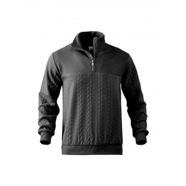 Light and Casual Men's Jacquard Collar Pullover Shirt for Men, Men's Casual Half-zip Loose Style Top