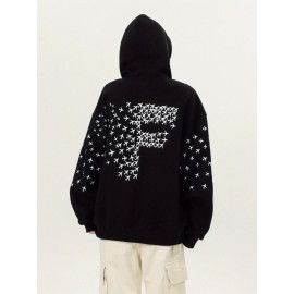 Creative American letter  printed hoodie high street sweatshirt design loose and lazy long sleeve top for men and women, Couple outfit