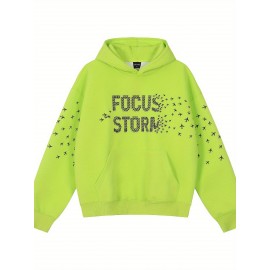 Creative American letter  printed hoodie high street sweatshirt design loose and lazy long sleeve top for men and women, Couple outfit