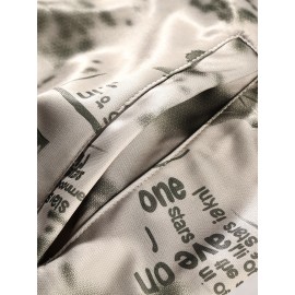 Men's Spring/Summer Baseball Collar Jacket, Lock Edge Lightweight Jacket, Knitted Polyester Braid Micro Elastic Feather Printed Jacket, Lightweight Fashion Casual Jacket, College Style Jacket