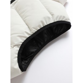 Men's Casual Sleeveless Stand Collar Vest, Thickened Warm Sweater, Autumn Winter Solid Color Zip-up Jacket, Coldproof Outdoor Top, Graphene Warmth, Fashion Webbing, Suitable for Daily Activities, Holiday Gift