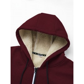 Men'S Fleece Lined Hooded Anorak | Thermal Winter Jacket, New Warm Windbreaker, Four-Season Cold Weather Coat, Regular Fit, Fabric