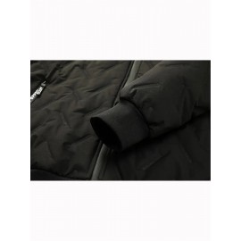 1pc - Men'S Hooded Long-Sleeve Jacket for Autumn/Winter, Featuring a Plush Lining, Ideal for Casual Wear with Pockets, Perfect for Outdoor Activities, Daily Commuting, Running, Fitness, Travel, Hiking, Work Attire, And As Gifts