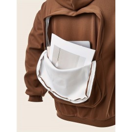 Unisex Creative Hoodie with Backpack, Backpack Hoodie, Sweatshirt with Pockets, Outdoor, Daily Wear, Sport, Backpack Can Bear A Maximum Weight Of 300 Pounds