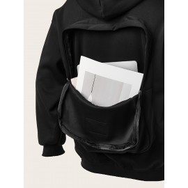 Unisex Creative Hoodie with Backpack, Backpack Hoodie, Sweatshirt with Pockets, Outdoor, Daily Wear, Sport, Backpack Can Bear A Maximum Weight Of 300 Pounds