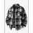 Autumn-Winter Men's Fashion Flannel Shirt with Turn- Collar and Button Plaid Shirt Jacket, Long Sleeve Warm with Pockets, Suitable for Casual Outings