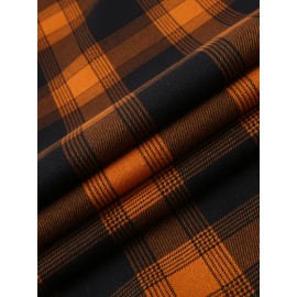 Trendy Men's Plaid Hooded Jacket - Thick Warm, Windproof & Cold-Resistant, Slim Fit, Vintage Style, Black & Red Geometric Pattern, Single-Breasted Button Front, Long Sleeve, Casual & Versatile for Winter Outings, Casual Winter Wear