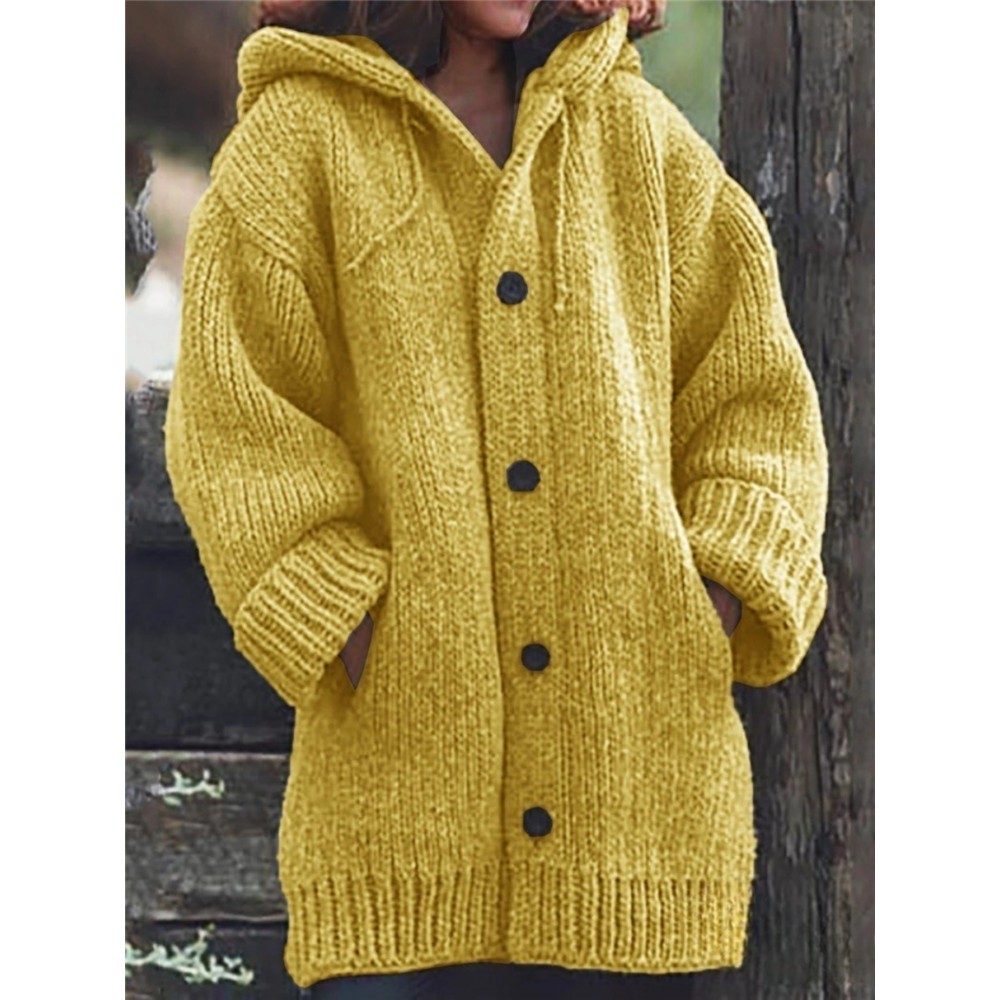 New Long Sweater Cardigan with a Hood for Women'S Autumn And Winter Fashion