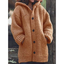 New Long Sweater Cardigan with a Hood for Women'S Autumn And Winter Fashion