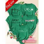 5pcs Plus Size Women's Short Sleeve T-Shirts - Funny & Cute Heart & Joyful Face Print Blouses, Casual Crew Neck Breathable Tops for Spring Summer Casual Attire, Office & Vacation Outfits - 1XL-5XL (5-Shirt) Year-Round Casual