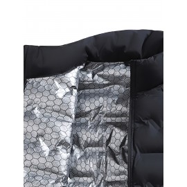 Men'S Stand Collar Thin Jacket | Casual Style, Regular Fit, Filler, Pocket Details, Autumn-Winter Trendy Short Coat