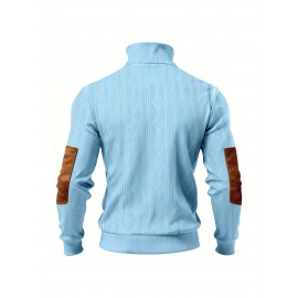 Men'S Jacquard Coat for Fall And Winter, Ideal for Relaxed Outdoor Use, Cardigan Style