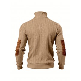 Men'S Jacquard Coat for Fall And Winter, Ideal for Relaxed Outdoor Use, Cardigan Style